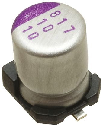 Panasonic 180 μF Surface Polymer Capacitor, 16V dc - pack size 400 units