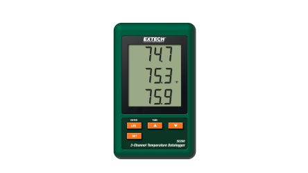 Extech SD200 Temperature Data Logger, RS232, USB, 3 Channel