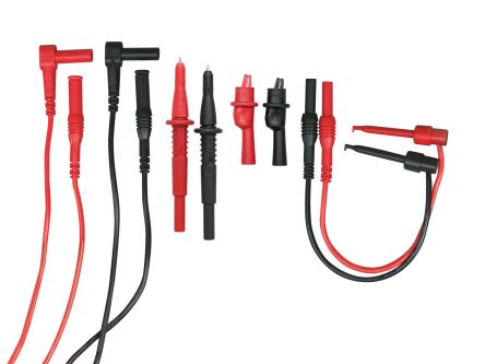 Extech Test Lead Kit for use with Digital Circuitry With Two Alligator Clips With Removable Insulators, Two Plunger Mini