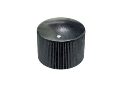 RS PRO 18 mm Knob Diameter Black Potentiometer Knob for 6.4 mm Shaft Circular - pack size 5 units