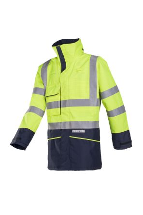 Sioen Hedland Yellow, Navy Unisex Hi Vis Jacket, 2XL