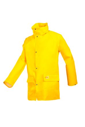 Sioen Jakarta Yellow, Water Repellent Rain Jacket Zip, S 1 EA