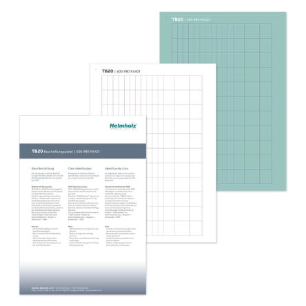 Helmholz GmbH & Co. KG 600-980 Series Labelling Sheet for Use with Laser Printers, TB20 Modules