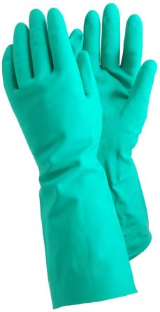 Tegera Green Nitrile Work Gloves, Size 9 - pack size 6 units