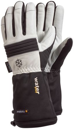 Tegera TEGERA Black, White Leather Work Gloves, Size 12