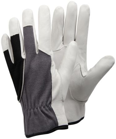 Tegera TEGERA Black, Grey, White Leather Work Gloves, Size 10 - pack size 12 units