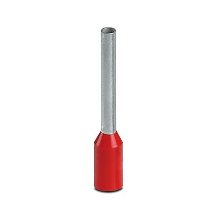 Phoenix Contact, AI Insulated Ferrule, 15 mm Pin Length, 1.5 mm Pin Diameter, Red to 18 AWG Wire Size - pack size 1000 units